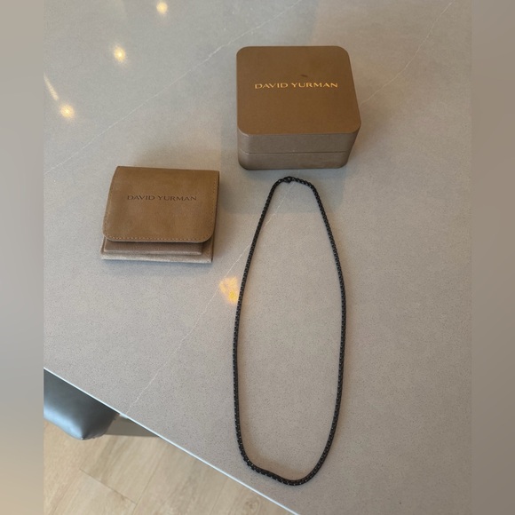 David Yurman BOX CHAIN NECKLACEDarkened Stainless Steel 4mm